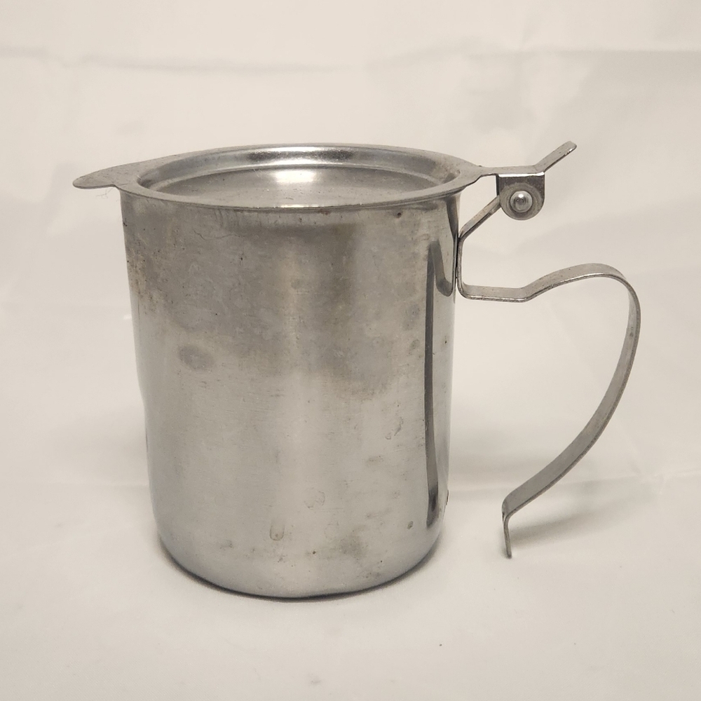 3 1/2” Vintage Stainless Steel Creamer/Syrup Pitcher - Picture 3 of 10